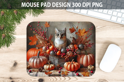 Cat Mouse pad Sublimation - Thanksgiving PNG Design Product Image 1
