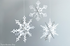 Christmas ornament snowflake svg, 3D Paper Cut Template svg Product Image 2