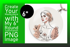 Trendy Round Design Keychain Template , Beauty Woman Product Image 1