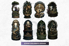 Grimm Brothers Tales Dark Fairytale Cliparts children book Product Image 10