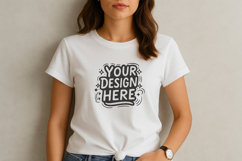 Women Studio Knot T-Shirt Mockup PSD JPG Product Image 1