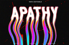 Editable Graphic Design APATHY in a Vibrant, Distorted Product Image 1