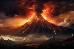 Majestic volcano eruption at sunset Product Image 1