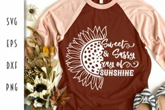 Sweet & Sassy Ray of Sunshine SVG - Sunflower Design Product Image 3