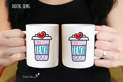 Coffee, Teach, Repeat, Teacher SVG / PNG / DXF / PNG files Product Image 6