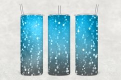 Blue Grey Glowing Glitter Tumbler Wrap Sublimation Product Image 1