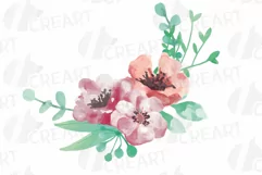 Coral and burgundy floral watercolor wedding bouquets decor Product Image 17