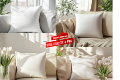 Pillow Mocku |Spring Pillow Mockup | Floral Cushion Mockup Product Image 1