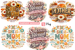 Mother's Day PNG,Faux Yarn Mother's Day png,She is Mom PNG Product Image 1