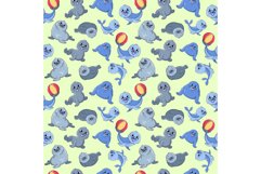 Seal pattern seamless, cartoon style Product Image 1
