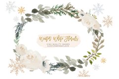 Winter floral frames Clipart, Polygonal Clipart Product Image 2