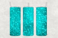 Cyan Hearts Sparkle Tumbler Sublimation Product Image 1