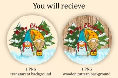 Merry Christmas Ornament PNG | Christmas Gnomes | Gift Tag Product Image 2