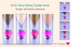 20 Oz Nurse Tumbler Sublimation. Black Nurse Sublimation Product Image 1