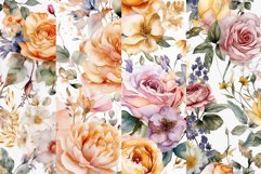Watercolor Flowers Digital Papers, Vintage Flowers Patterns Product Image 3
