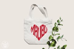 Malibu Cut File | Heart Word Art Product Image 4