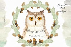 Autumn animals. Watercolor clipart. Product Image 3