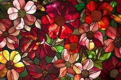 Stained Glass Flowers Background Wallpaper Product Image 1