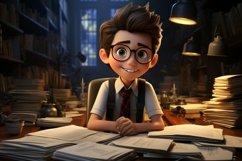 3D Character Child Boy Accountant with relevant environment Product Image 1
