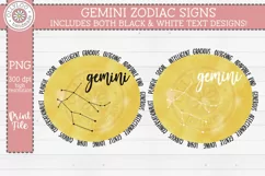 Gemini Zodiac Sign with Personality Traits for Sublimation Product Image 1