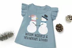 Warm Wishes & Snowman Kisses SVG | Winter SVG Cut File Product Image 2