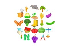 Kinsfolk icons set, cartoon style Product Image 1
