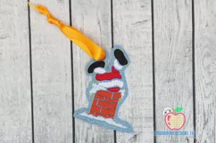 Santa Stuck in the Chimney In The Hoop Ornament Product Image 1