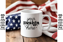 4th of July white 11oz blank coffee mug mockup Product Image 1