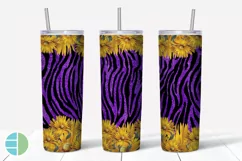 Skinny Tumbler Sublimation Design - Sunflower Leopard Print Product Image 5