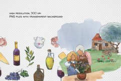 watercolor cottagecore art vineyard farm landscape clipart Product Image 4