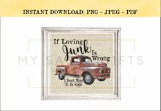 Vintage Junking Vintage Antique Picking Red Truck PNG Clip Product Image 5