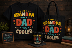Grandpa Like a Dad Only Cooler PNG | Funny Grandpa Design Product Image 1