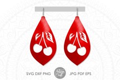 Cherry earrings, SVG, earring, template, teardrop earring Product Image 5