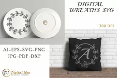 Wreaths Clipart. Wreaths svg. Monogram Wreath. Product Image 2