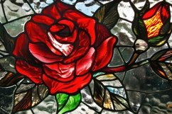 Stained Glass Rose Background Wallpaper Product Image 1