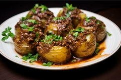 Stuffed eggplants with meat sauce and herbs Product Image 1
