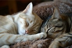 Peaceful slumber of two cats Product Image 1
