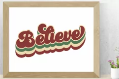 Believe Retro Christmas SVG - PNG, DXF, SVG, EPS, Cut File Product Image 7