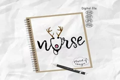 Nurse Svg, Christmas Nurse Svg, Nurse Reindeer Svg Product Image 1