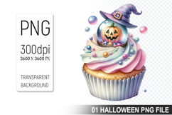 Spooky Cute Halloween Cupcakes Clipart PNG Bundle Product Image 9