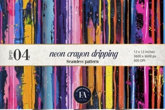 Neon Crayon Drip Texture | Bright Dripping Crayon Pattern Product Image 1