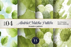 Matcha Green Tea Pattern, Matcha Aesthetic Digital Paper Product Image 1