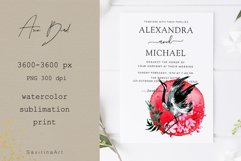 Watercolor clipart Asia Bird Sublimation ,Shirt ,Clothing. Product Image 2