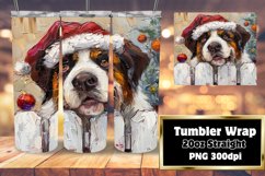 Christmas Design Tumbler Wrap Peeking Dog Winter Art 20oz Product Image 1