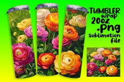 Stunning Oil Flower Design Wrap for Tumblers Product Image 1