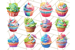 Bright Summer Cupcake PNG Clipart, Colorful Cupcakes Product Image 5
