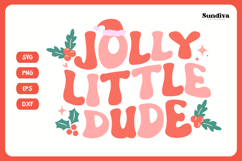 Funny Christmas Toddler Shirt Quote SVG | Jolly Little Dude Product Image 3