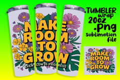 SLEEK 20oz PNG Tumbler Artwork , Flower Quote Product Image 1
