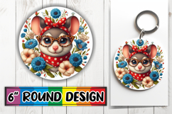 Sweet Keychain Circle Sublimation, Cute Animals Product Image 1