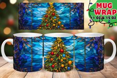 Christmas Tree Stained Glass Radiance 11oz 15oz Mug Wrap Product Image 1
